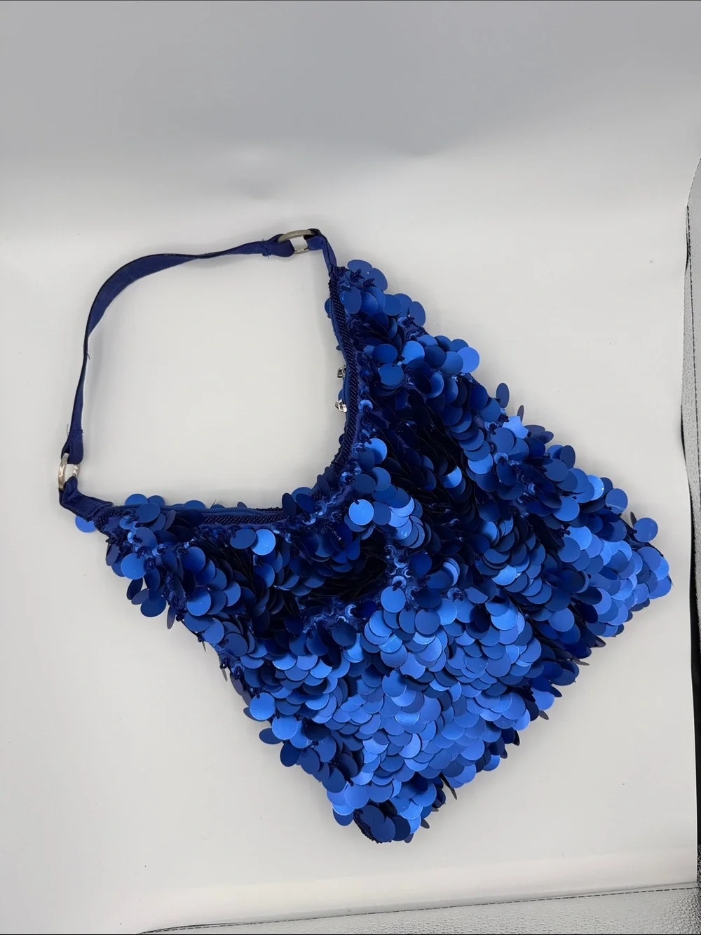 Blue Sequin Hobo Bag - Women's Shoulder Bag